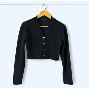 SHEIN Women’s Large Black Cropped Button Up Cardigan